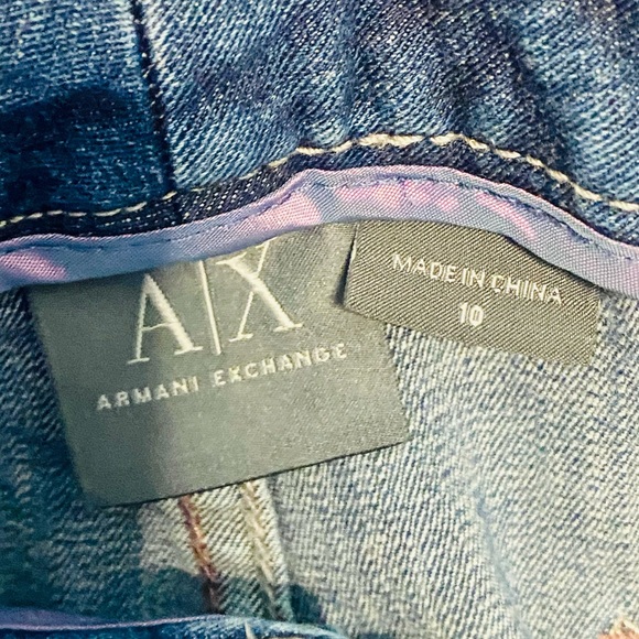 EUC Armani Exchange Denim Mini Skirt w/ Attached Belt - Picture 14 of 16